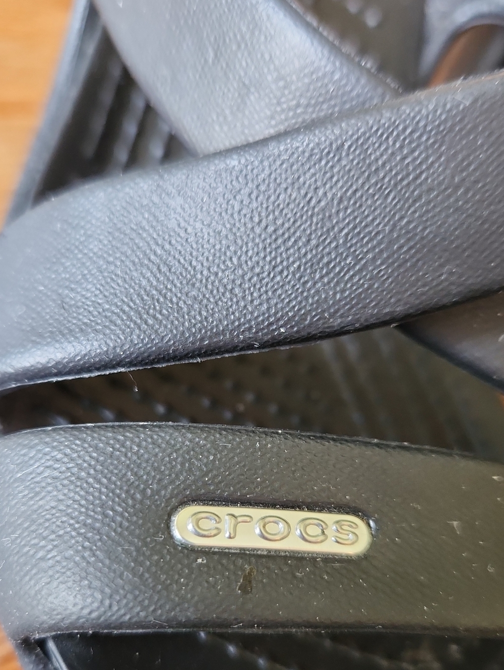 Crocs sz 9 Black Strappy Heel Sandals - Picture 7 of 14